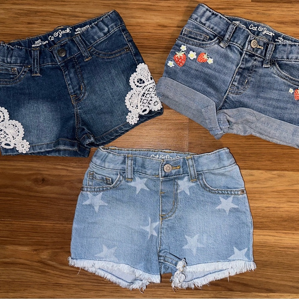 Cat & Jack Kids Denim Shorts Trio - Blue and Light Blue